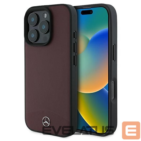 Другой аксессуар для телефона Mercedes-Benz Mercedes Textured And Plain Leather MagSafe case for iPhone 16 Pro - red