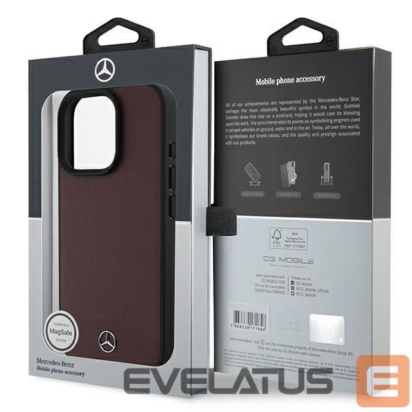 Другой аксессуар для телефона Mercedes-Benz Mercedes Textured And Plain Leather MagSafe case for iPhone 16 Pro - red