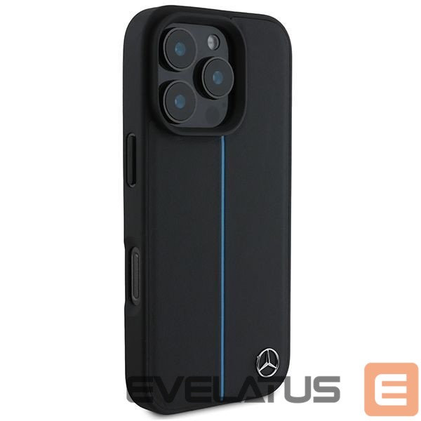 Другой аксессуар для телефона Mercedes-Benz Mercedes MB Blue Line Leather MagSafe iPhone 16 Pro Case - Black
