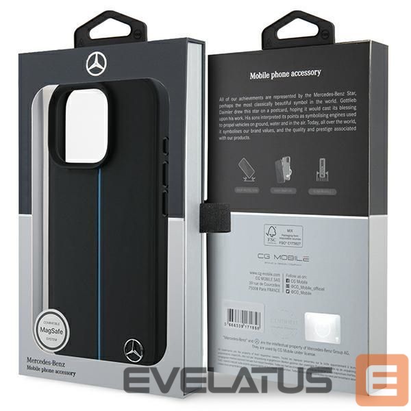 Другой аксессуар для телефона Mercedes-Benz Mercedes MB Blue Line Leather MagSafe iPhone 16 Pro Case - Black