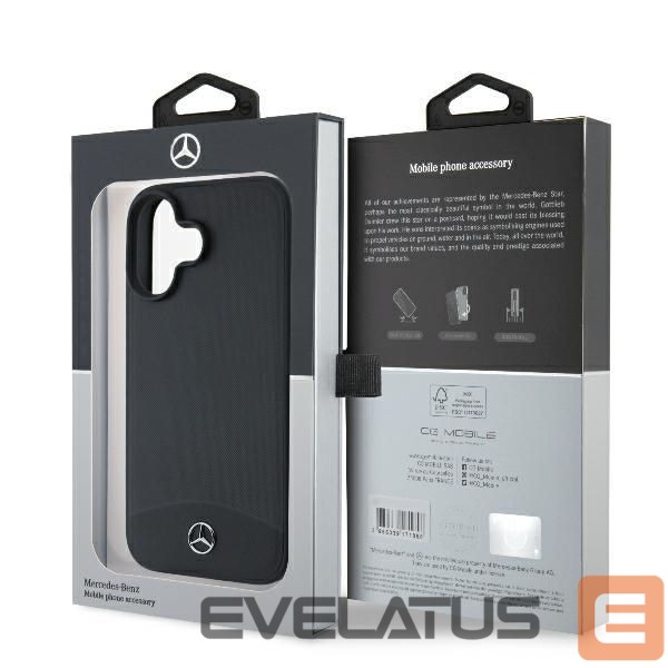 Другой аксессуар для телефона Mercedes-Benz Mercedes Textured And Plain Leather MagSafe case for iPhone 16 - black