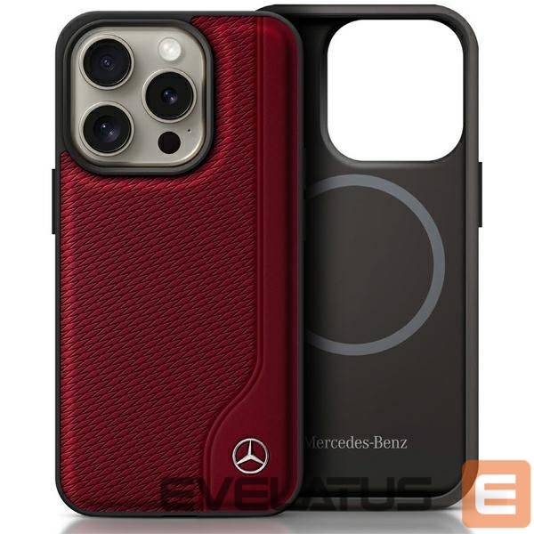 Другой аксессуар для телефона Mercedes-Benz Mercedes MB Wood Imitation Leather MagSafe Case for iPhone 16 Pro Max - Red