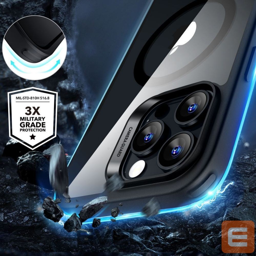 Другой аксессуар для телефона ESR ESR Classic Hybrid Halolock MagSafe Case + Tempered Glass for iPhone 16 Pro - Clear with Black Frame