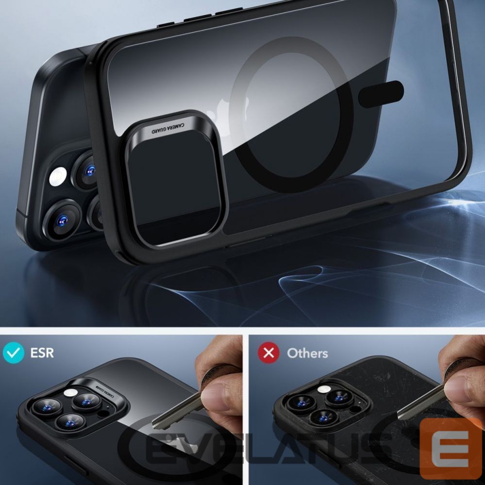 Другой аксессуар для телефона ESR ESR Classic Hybrid Halolock MagSafe Case + Tempered Glass for iPhone 16 Pro - Clear with Black Frame