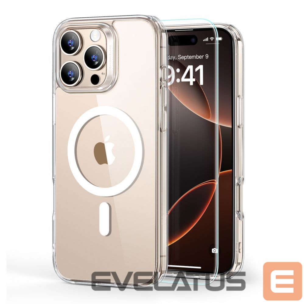 Другой аксессуар для телефона ESR ESR Classic Hybrid Halolock MagSafe Case + Tempered Glass for iPhone 16 Pro Max - Clear