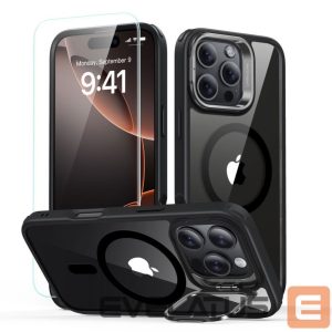 Другой аксессуар для телефона ESR  ESR Classic Hybrid Kickstand Halolock MagSafe Case with Stand + Tempered Glass for iPhone 16 Pro Max - Clear with Black Frame 