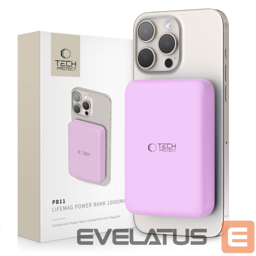 Другой аксессуар для телефона Tech-Protect Tech-Protect LifeMag MagSafe PB11 10000mAh Power Bank - Pink