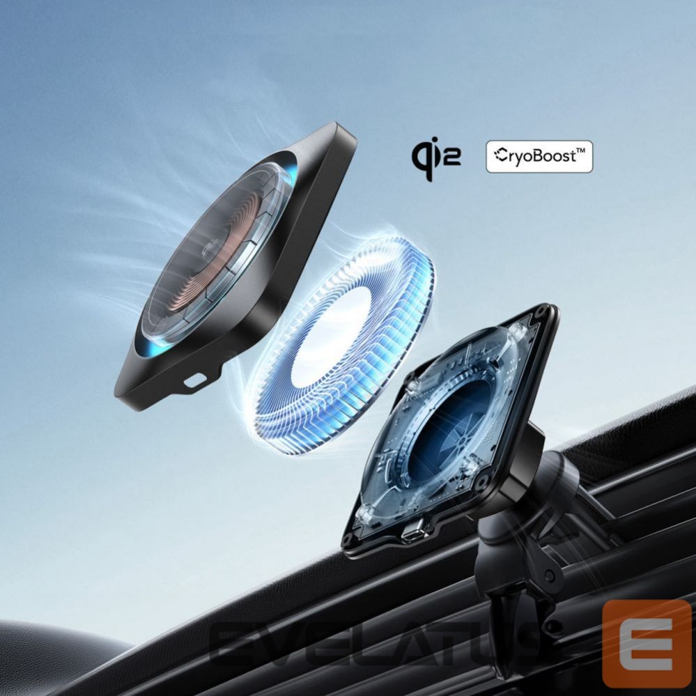 Другой аксессуар для телефона ESR ESR Halolock CryoBoost MagSafe Inductive Charger Holder for Dashboard and Air Vent with Qi 2 15W - Black