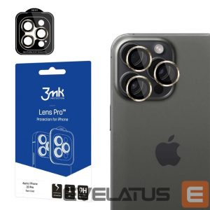 Другой аксессуар для телефона 3MK  3mk Lens Protection Pro Camera Cover with Gold Frame for iPhone 15 Pro 