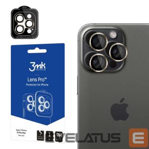 Другой аксессуар для телефона 3MK  3mk Lens Protection Pro Camera Cover with Gold Frame for iPhone 15 Pro Max 