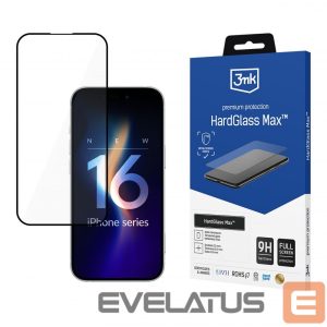 Другой аксессуар для телефона 3MK  Tempered glass 3mk HardGlass Max Black for iPhone 16 Plus 