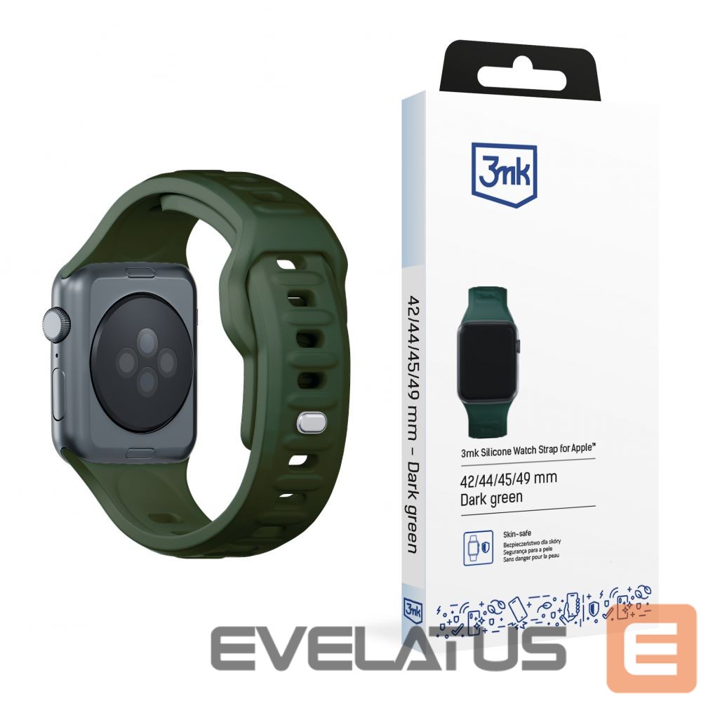 Другой аксессуар для телефона 3MK 3mk Silicone Watch Strap for Apple Watch 42 / 44 / 45 / 49 mm - green