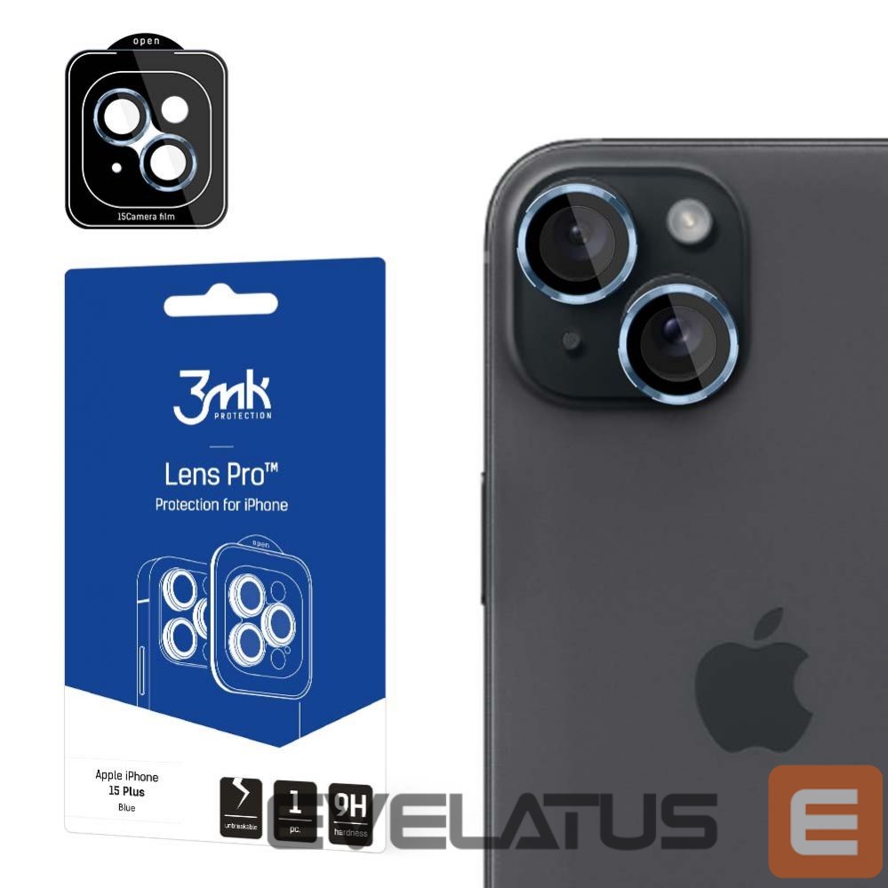 Другой аксессуар для телефона 3MK 3mk Lens Protection Pro Camera Cover with Blue Frame for iPhone 15 Plus