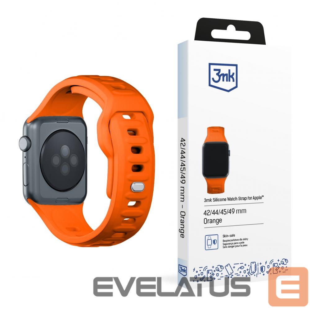 Другой аксессуар для телефона 3MK 3mk Silicone Watch Strap for Apple Watch 42 / 44 / 45 / 49 mm - orange