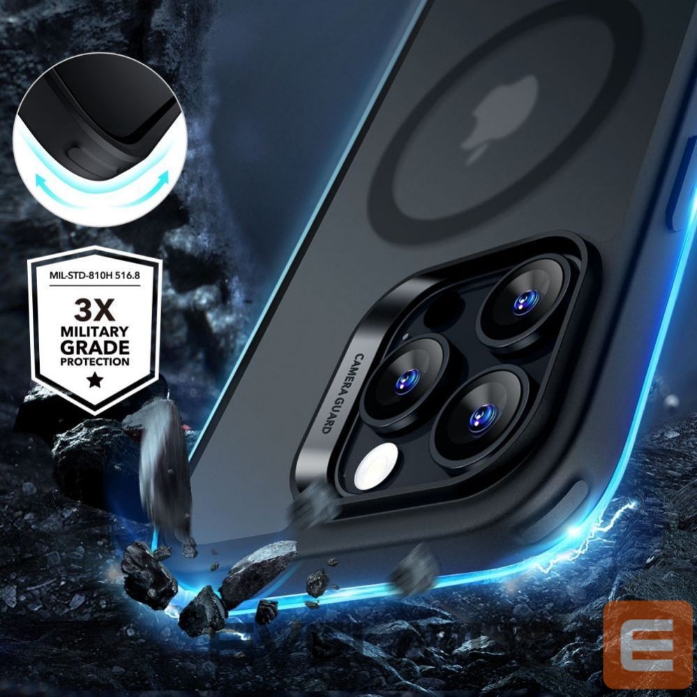Другой аксессуар для телефона ESR ESR Classic Hybrid Halolock MagSafe Case Set + Tempered Glass for iPhone 16 Pro Max - Semi-Transparent with Black Frame