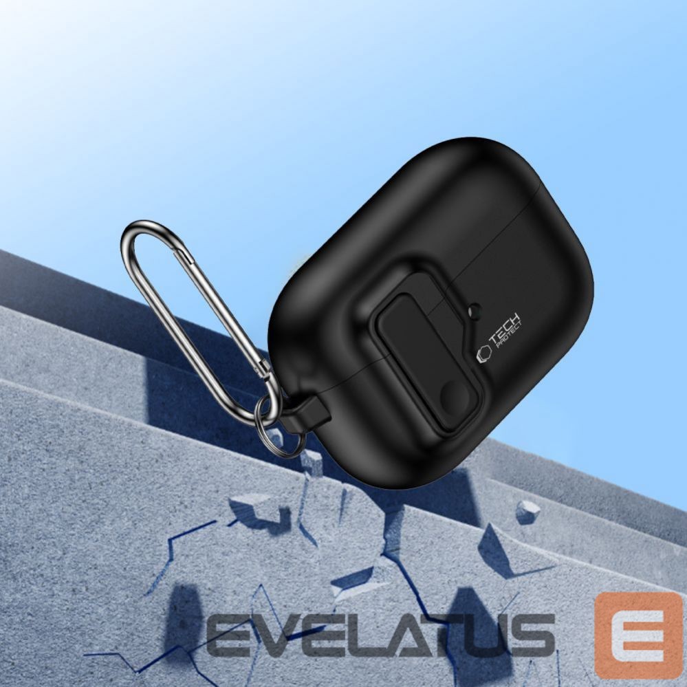 Другой аксессуар для телефона Tech-Protect Tech-Protect Slim Hook Case with Carabiner for Apple AirPods Pro 1 / 2 - Black