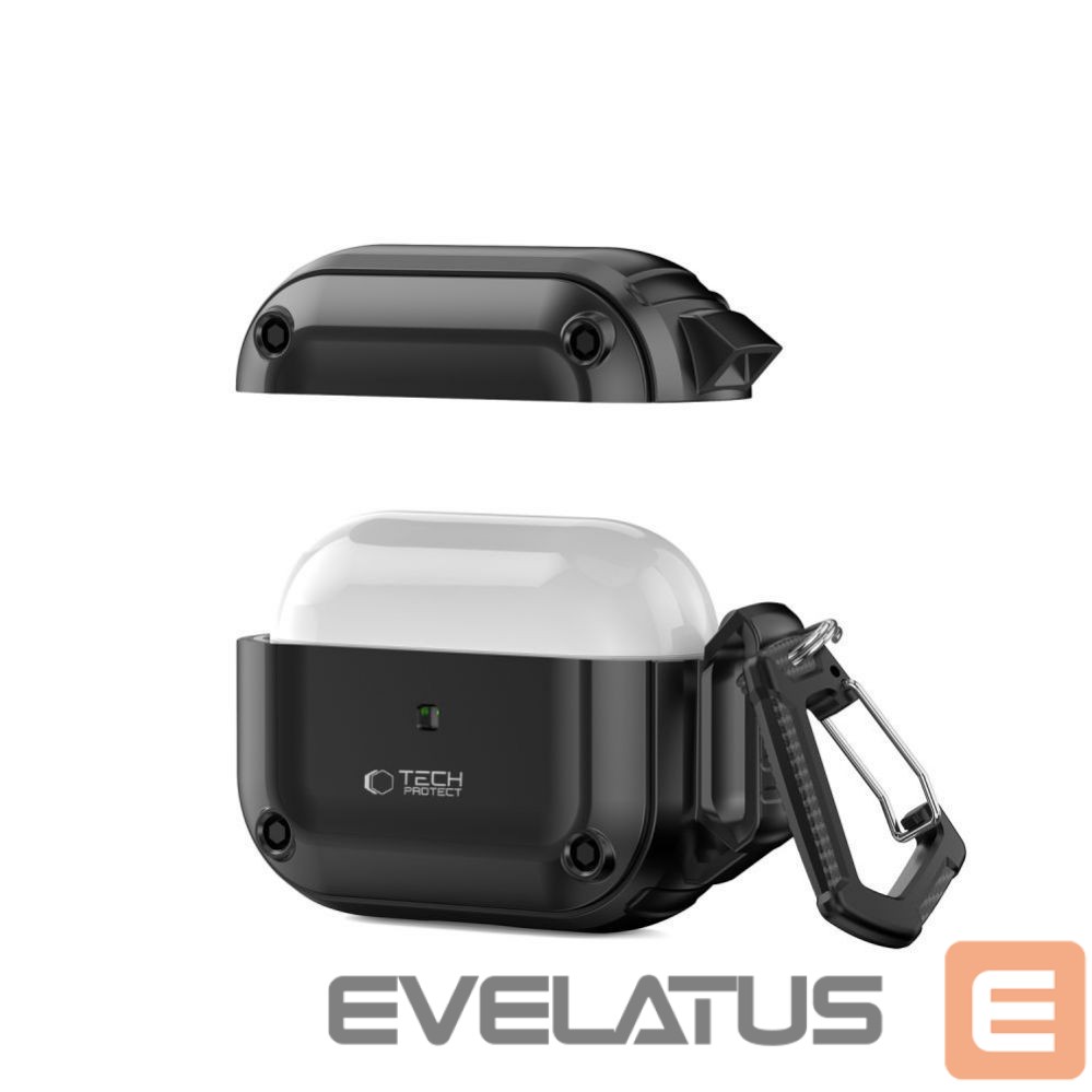 Другой аксессуар для телефона Tech-Protect Tech-Protect Rough Hook Case with Carabiner for Apple AirPods Pro 1 / 2 - Black