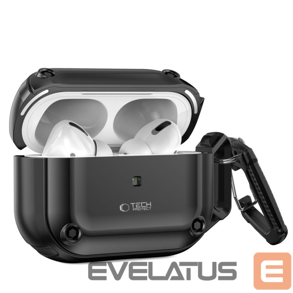 Другой аксессуар для телефона Tech-Protect Tech-Protect Rough Hook Case with Carabiner for Apple AirPods Pro 1 / 2 - Black