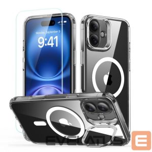 Другой аксессуар для телефона ESR  ESR Classic Hybrid Kickstand Halolock MagSafe Case Set + Tempered Glass for iPhone 16 - Clear 