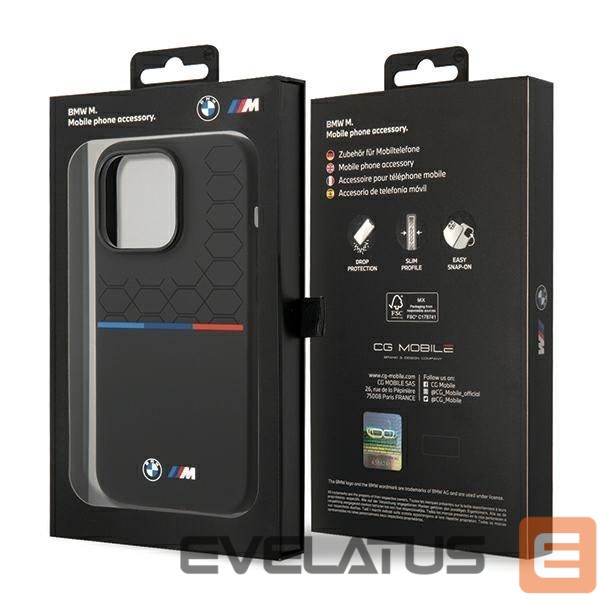 Чехол на заднюю панель BMW BMW Silicone Pattern iPhone 15 Pro Case - Black