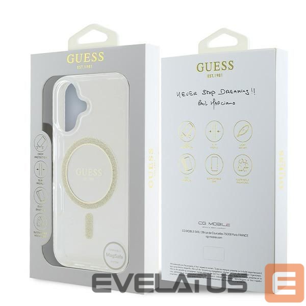 Другой аксессуар для телефона Guess Apple Guess IML Glitter Circle MagSafe iPhone 16 Case - Clear