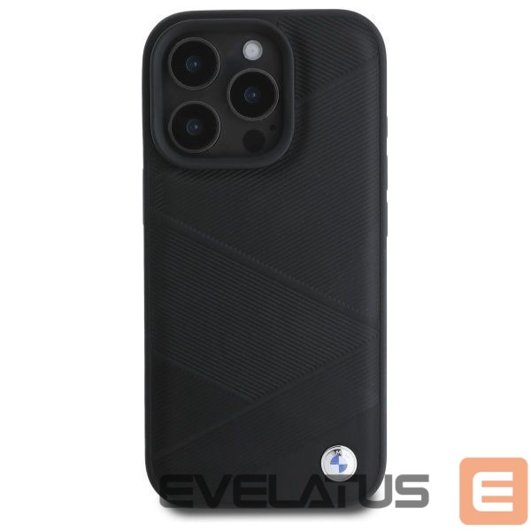 Другой аксессуар для телефона BMW BMW Sign Leather Crossing Lines Pattern iPhone 16 Pro Max Case - Black