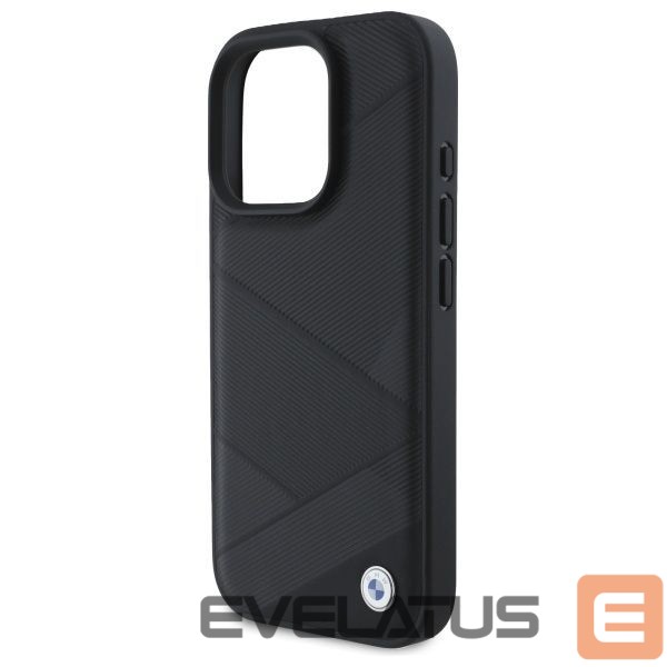 Другой аксессуар для телефона BMW BMW Sign Leather Crossing Lines Pattern iPhone 16 Pro Max Case - Black