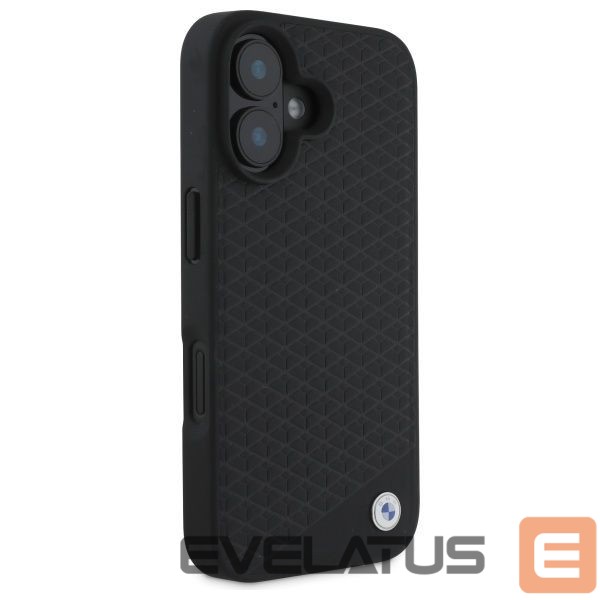 Другой аксессуар для телефона BMW BMW Sign Leather Diamond Metal Logo MagSafe iPhone 16 Case - Black