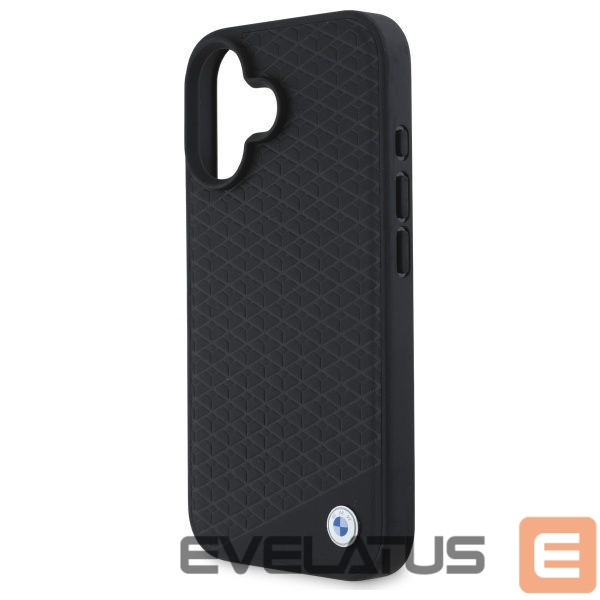 Другой аксессуар для телефона BMW BMW Sign Leather Diamond Metal Logo MagSafe iPhone 16 Case - Black