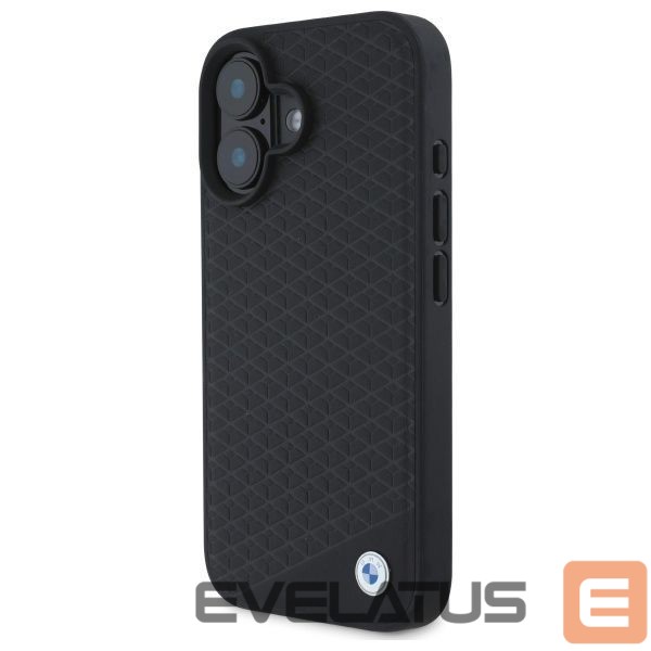 Другой аксессуар для телефона BMW BMW Sign Leather Diamond Metal Logo MagSafe iPhone 16 Case - Black