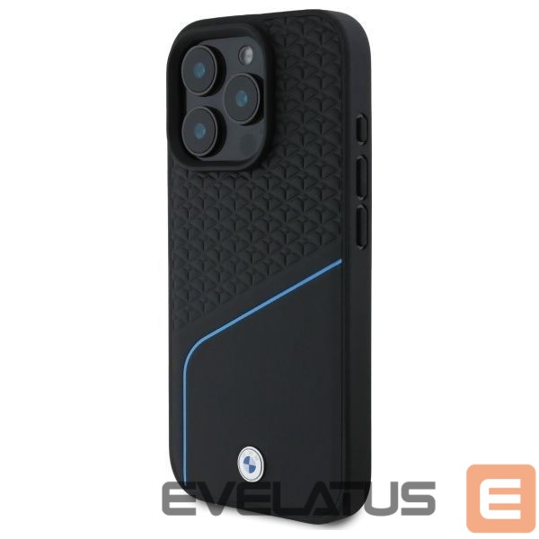Другой аксессуар для телефона BMW BMW Sign Leather Textured And Line MagSafe Case for iPhone 16 Pro Max - Black