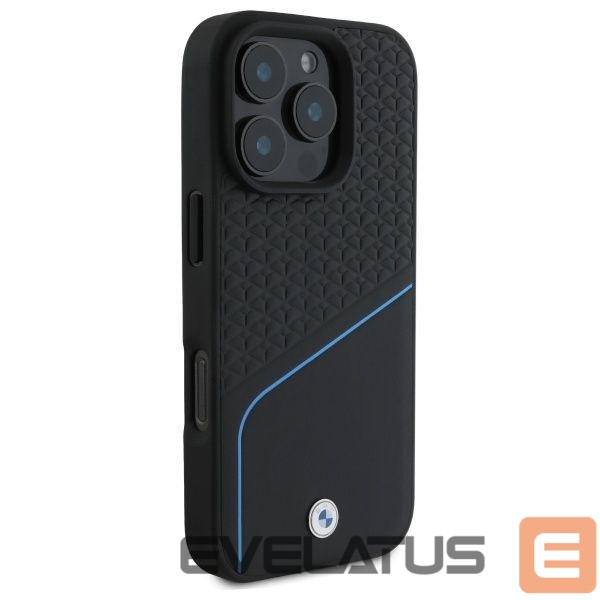 Другой аксессуар для телефона BMW BMW Sign Leather Textured And Line MagSafe Case for iPhone 16 Pro Max - Black