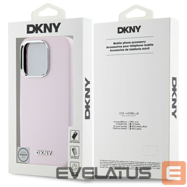 Другой аксессуар для телефона DKNY DKNY Liquid Silicone Small Metal Logo MagSafe iPhone 16 Pro Case - Pink