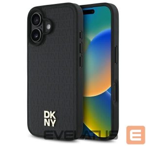 Другой аксессуар для телефона DKNY  DKNY Repeat Pattern Stack Logo MagSafe iPhone 16 Case - Black 