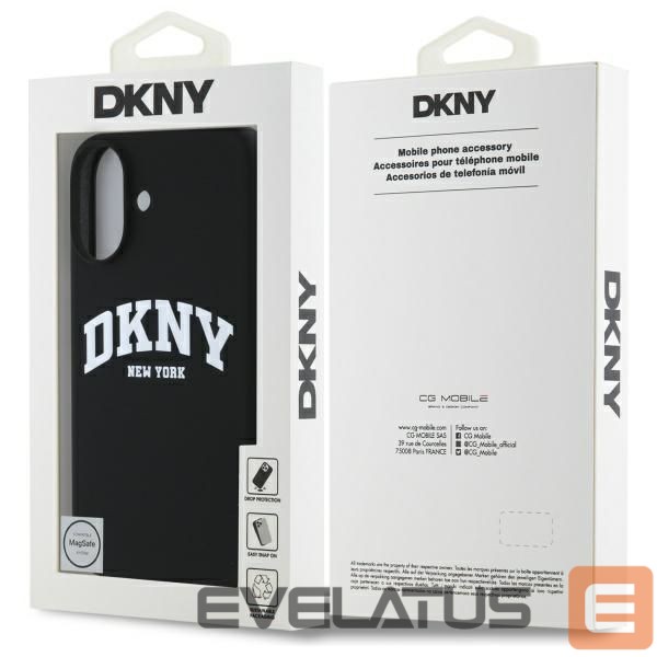 Другой аксессуар для телефона DKNY DKNY Silicone White Printed Logo MagSafe iPhone 16 Case - Black