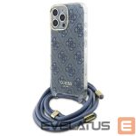 Другой аксессуар для телефона Guess  Guess Crossbody Cord 4G Print Case with Lanyard for iPhone 16 Pro - Blue 