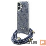 Другой аксессуар для телефона Guess  Guess Crossbody Cord 4G Print Case with Lanyard for iPhone 16 - Blue 