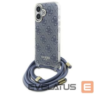 Другой аксессуар для телефона Guess  Guess Crossbody Cord 4G Print Case with Lanyard for iPhone 16 - Blue 