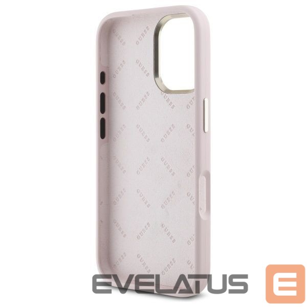 Другой аксессуар для телефона Guess Guess Silicone Logo Strass 4G case for iPhone 16 - light pink