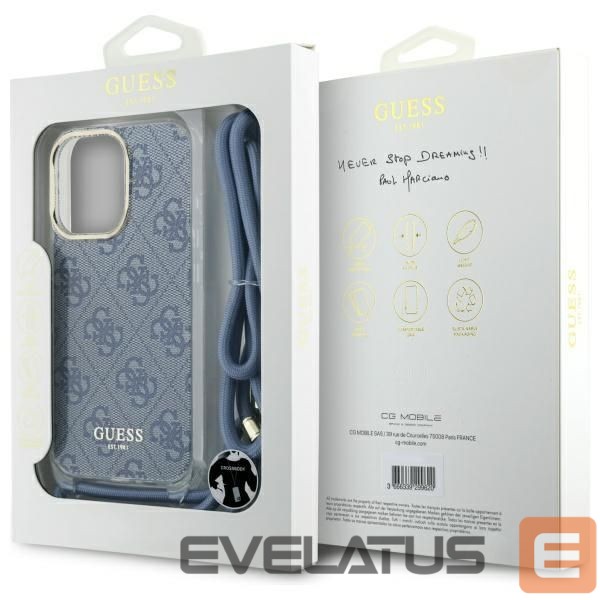 Другой аксессуар для телефона Guess Guess Crossbody Cord 4G Print Case for iPhone 16 Pro Max - Blue