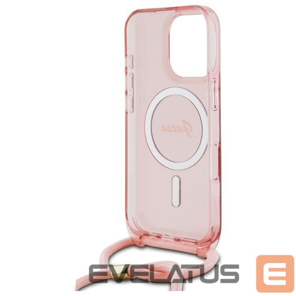 Другой аксессуар для телефона Guess Guess Crossbody Cord Script MagSafe Case for iPhone 16 Pro Max - Pink