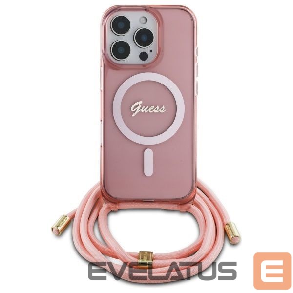Другой аксессуар для телефона Guess Guess Crossbody Cord Script MagSafe Case for iPhone 16 Pro Max - Pink