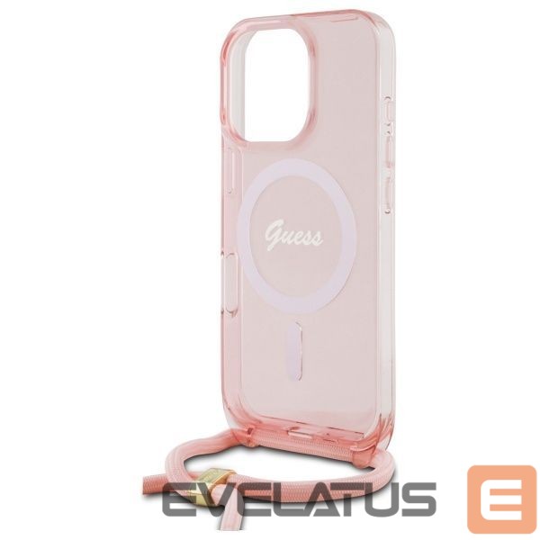 Другой аксессуар для телефона Guess Guess Crossbody Cord Script MagSafe Case for iPhone 16 Pro Max - Pink