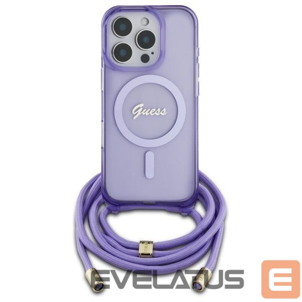 Другой аксессуар для телефона Guess Guess Crossbody Cord Script MagSafe Case for iPhone 16 Pro Max - Purple