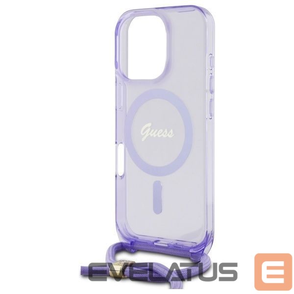 Другой аксессуар для телефона Guess Guess Crossbody Cord Script MagSafe Case for iPhone 16 Pro Max - Purple