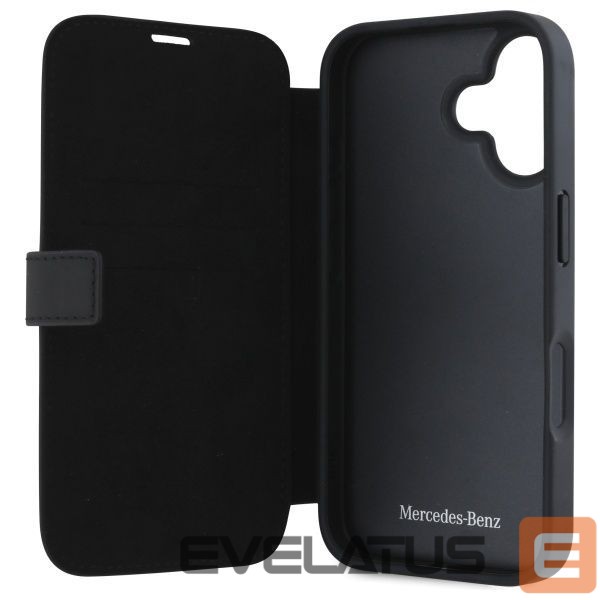 Другой аксессуар для телефона Mercedes-Benz Mercedes Leather Wood Imitation iPhone 16 Case - Black