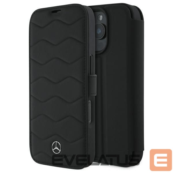 Другой аксессуар для телефона Mercedes-Benz Mercedes MB Waves Leather Case for iPhone 16 Pro Max - Black