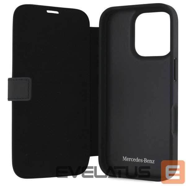 Другой аксессуар для телефона Mercedes-Benz Mercedes MB Waves Leather Case for iPhone 16 Pro Max - Black