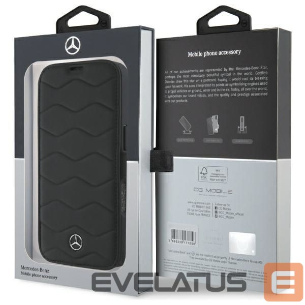 Другой аксессуар для телефона Mercedes-Benz Mercedes MB Waves Leather Case for iPhone 16 Pro Max - Black
