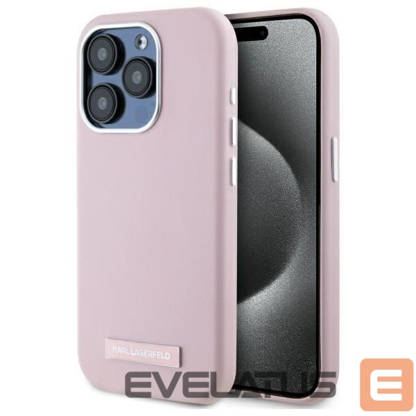 Другой аксессуар для телефона Karl Lagerfeld Karl Lagerfeld FW Metal Plate MagSafe iPhone 15 Pro Case - Pink